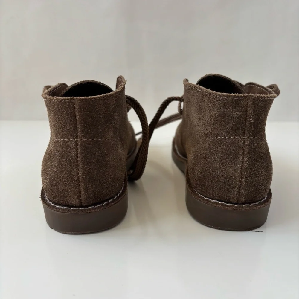 Crewcuts J.Crew Factory Boys Calvert Boot Chukkas Brown Leather Size 12, EUC